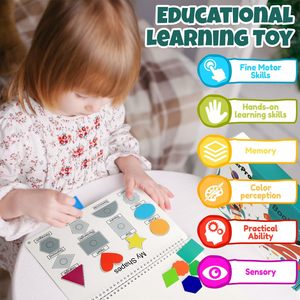 Libro de Actividades para Niños Pequeños, Juguetes Montessori para Niños de 3, 4, 5 y <span class=keywords><strong>6</strong></span> <span class=keywords><strong>Años</strong></span>, Juguetes Educativos Sensoriales para Autismo - Product Image 5