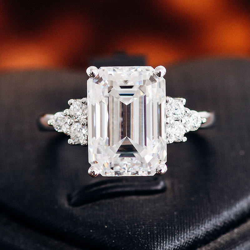 Bague en or massif 14 carats avec diamant de laboratoire