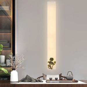 Lámpara de Pared de Mármol Estilo Chino Moderno, Nueva Decoración de Alta Gama con Ranuras Incrustadas para Sala de Estar, Tira Larga, Fondo Simple - Product Image 3