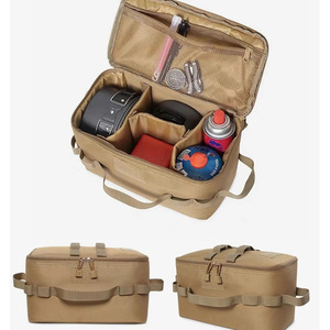 Sac de rangement portable d'extérieur en tissu Oxford, grande capacité, organisateur d'outils pour pique-nique et camping, vert militaire, pliable et léger - Product Image 4