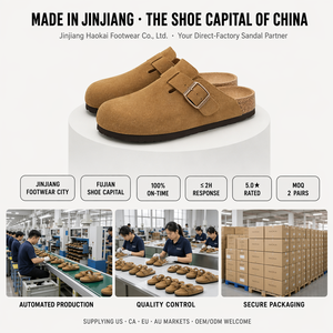 OEM Custom Logo <strong>Men</strong> <strong>Leather</strong> Closed Toe Sport Slippers Cork Midsole Anti-Slip Outdoor Mules <strong>Clogs</strong> All Seasons Fujian China - Product Image 6