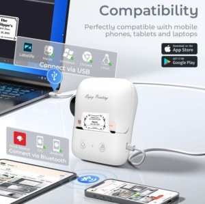 Imprimante thermique portable sans fil <span class=keywords><strong>AIMO</strong></span> M122 Mini pour étiquettes en rouleau, idéale pour le bureau, l'étude et la maison - Product Image 4