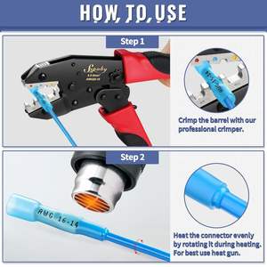 Connecteurs thermorétractables 22-16 AWG en cuivre étamé rose, 210 pièces, étanches pour le câblage - Product Image 3