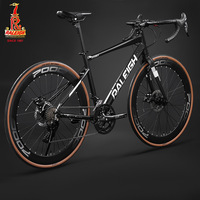 Vélo de route en vente directe d'usine pour adultes, hommes, femmes, étudiants, en alliage d'aluminium, double frein à disque, 16-30 vitesses, fourche à ressort, suspension