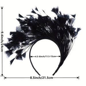Carnival <strong>Easter</strong> Feather Ball Party <strong>Easter</strong> <strong>Headband</strong> Hair Hoop <strong>Headband</strong> Triangular Feathers <strong>Headband</strong> - Product Image 4