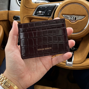 Porte-cartes en cuir de luxe personnalisé Hiram Beron pour hommes, vente en gros - Product Image 1