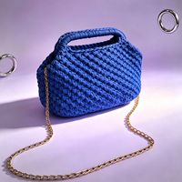 Sac à main en fil tissé à la main pour femmes, couleur unie, sac à bandoulière léger de luxe pour les vacances à la plage