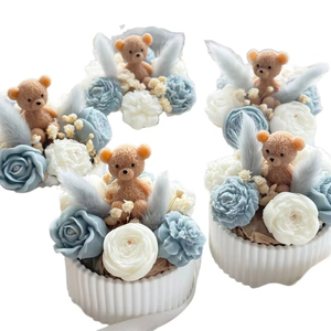Vela Aromática con Forma de Oso y Ramo de Flores, Adorno Creativo para Decoración del Hogar, Regalo de Cumpleaños Perfecto - Product Image 5
