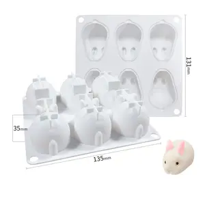 2024 New Silicone baking mold 3D Easter Bunny chocolate Fondant Mousse cake baking set Rabbit muffin chocolate making suppliers