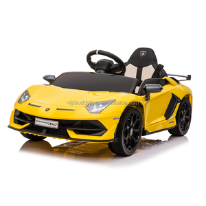 VIP BUDDY unisexe <span class=keywords><strong>12V</strong></span> sous licence Lamborghini <span class=keywords><strong>Aventador</strong></span> SVJ alimenté par batterie télécommande voiture à pédales nouveau bébé jouet - Product Image 1
