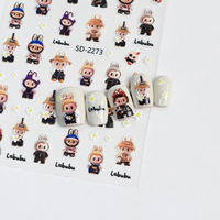Autocollants 5D en résine non toxique pour nail art, motifs monstres mignons, décalcomanies 3D en relief pour tasses, stylos, appareils photo, CCD, accessoires DIY, vente en gros