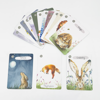 Jeu de cartes d'analyse émotionnelle des animaux personnalisé et imprimé sur mesure, jeu de cartes d'oracle positif, jeu de tarot avec guide