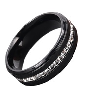 Ensemble de canaux pour hommes Bague en tungstène et diamant Brossé Full Diamond White CZ Channel Setting Anneaux de mariage en tungstène 8mm