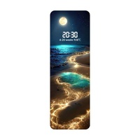 Jam Dinding Digital Motif Ombak Laut dengan Lampu, Dekorasi Pintu Masuk, Lukisan Hiasan Ruang Tamu, Fungsi USB/Colokan Listrik, Dekorasi Rumah