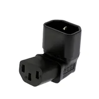 Adaptateur d'extension d'alimentation IEC mâle C14 vers femelle C13 à angle droit 90 degrés, pour PDU UPS, 3 broches, 250V 10A, connecteur IEC320, protection contre les surcharges