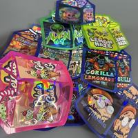 Snelle verzending, kleine minimale bestelhoeveelheid, glanzende afwerking, gevormde ritssluitertassen, verpakking voor kauwgom, fruitgummies, voedselveilig, diverse designs, op voorraad
