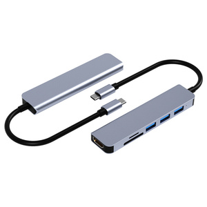 Hub USB 6 ports 6 en 1 HDTV PD Charge Type c <span class=keywords><strong>3</strong></span>.0 en aluminium compatible avec <span class=keywords><strong>Mac</strong></span> <span class=keywords><strong>OS</strong></span>, Windows 7/8/10 - Product Image 6