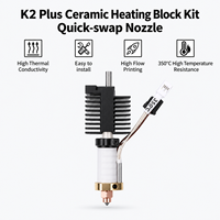 Pièces d'imprimante 3D, tête de fusion céramique à haut débit avec pointe en acier trempé, buse à changement rapide pour Creality K2 / K2 Pro / K2 Plus