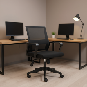 Sedia da Ufficio Homeera in Rete Nera Girevole Ergonomica Stile Contemporaneo per Uso Ufficio - Product Image 2