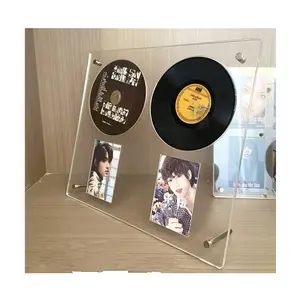 Para 2 tarjetas y 2 CD 2023 nuevo almacenamiento de pantalla de mostrador Rectangular acrílico CD Photocard Display Kpop Idols