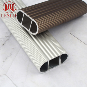 Tringles de penderie ovales en aluminium robustes dorées de 3 m de long, fixation murale non amovible pour suspendre les vêtements dans les placards et les armoires - Product Image 2