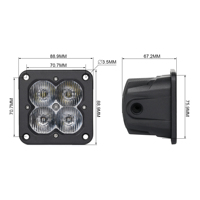 Phare LED encastré de 3 pouces, 20W, lumière auxiliaire pour camion 4x4, SUV, tout-terrain