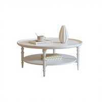 Table basse en bois massif de style français, mobilier de maison, petits salons, rangement double couche, nouveau modèle 2026 Mitty