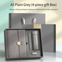 Set de Regalo Promocional Empresarial Personalizado, Cuaderno A5 con Impresión Jacquard, Taza Térmica, Bolígrafo, Set USB, Regalos Personalizados