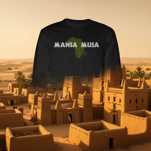 Mansa Musa Long Sleeve T-Shirt History Month Black Africa <b>Map</b> Design - Product Image 3