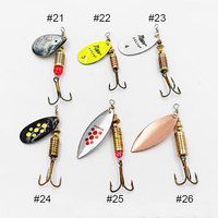 Leurre de pêche à queue de coq de truite basse Kit d'appâts Spinner en métal dur pour saumon