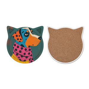 Posavasos con Forma de Gato, Posavasos Impresos, Base para Vasos Impermeable, Decoración para Mesa de Escritorio - Product Image 3
