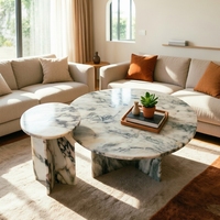 Table basse de luxe moderne au design Wabi-Sabi en marbre blanc Palissandro, écologique, pour la décoration intérieure, mobilier de salon, hôtel