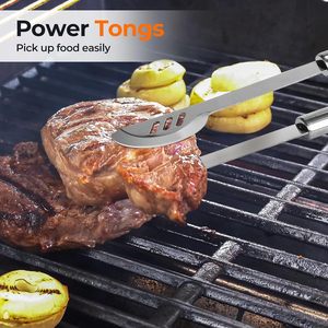 Stainless Steel <b>BBQ</b> <b>Tool</b> Set with Tongs-Multi-Piece Outdoor Camping Heat Resistant & Easily Cleaned Grilling Accessories - Product Image 3