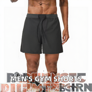 Shorts de sport pour hommes en toile écologique, respirants, à séchage rapide, double couche, pour la course à pied, cargo, taille mi-haute, vente en gros - Product Image 3