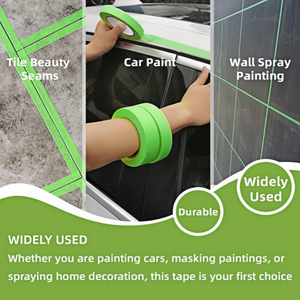 Alta adesivo resistente al calore fustellatura economica <span class=keywords><strong>carta</strong></span> crêpe forte viscosità nastro di mascheramento verde per <span class=keywords><strong>auto</strong></span> verniciatura uso esterno - Product Image 5