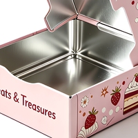 Boîte en étain à charnière personnalisée de qualité alimentaire, boîte de rangement en métal pour bonbons, biscuits, emballage cadeau pour les fêtes