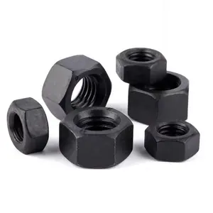 ASTM-tuercas hexagonales de alta resistencia, tratamiento térmico, 2H, negro, A194