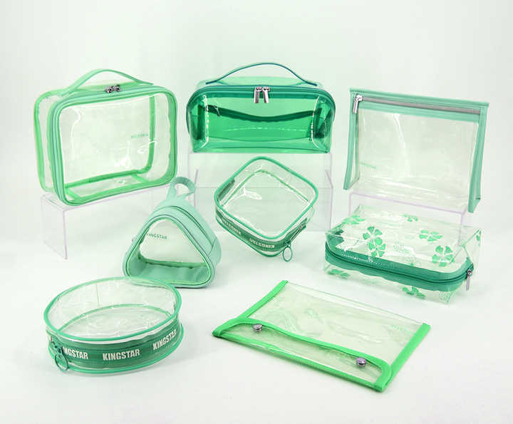 Custom Print Logo Waterproof Clear PVC Toiletry Bag for Traveling