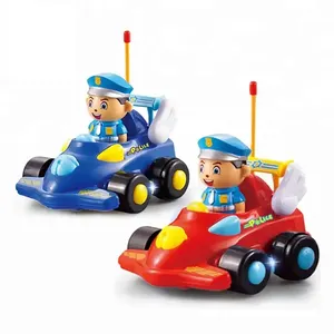 Crianças baratas controle remoto mini 2ch plástico cartoon polícia rc toy carro atacado