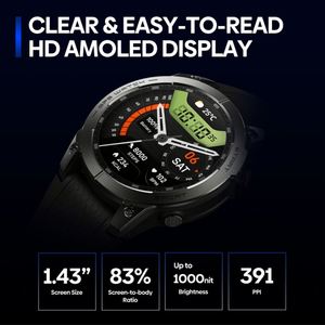 Reloj Deportivo Zeblaze Stratos 3 Pro con Pantalla AMOLED de 1.43'' y 466*466, GPS, Monitor de Frecuencia Cardíaca, Oxímetro de Pulso, Saturación de Oxígeno en Sangre, Batería de 400mAh - Product Image 4