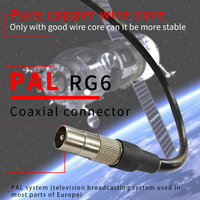 Higi Qualité Rg6 Quad Shield Câble Coaxial 75 Ohm Tv Antenne Câble Pal Mâle À F-type Antenne Câble