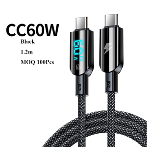 Bán Hàng Nóng 1.2M Pd 100W/60W Thông Minh Hiển Thị Kỹ Thuật Số Dữ Liệu Loại Cáp C Cáp Nhanh Chóng Sạc Cho Loại C Điện Thoại - Product Image 2