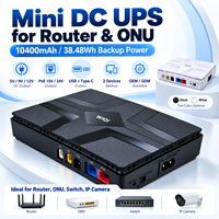 Cadangan Daya Mini UPS untuk Router WiFi ONU ONT CCTV 5V 9V 12V PoE Baterai 18650 yang Dapat Diganti 18W USB Ganda
