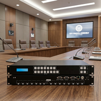 Procesador de Video Hardrock 4K60 3D con Matriz de Conmutación sin Interrupciones 8x8, Enrutamiento, Gestión EDID, Control de Red IP, Pro AV, Metal Negro
