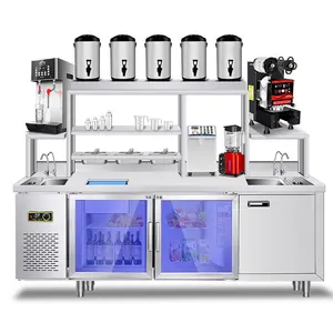 하이 퀄리티 커피 숍 장비 사용자 정의 디자인 밀크 티 카운터 버블 티 워터 바 콘솔