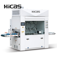 Machine automatique de peinture par pulvérisation pour bandes de bois, 4 pistolets JP, largeur 400 mm, avec PLC de marque européenne pour plinthes CE