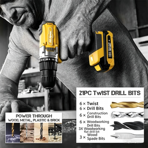 63pc <b>Drill</b> <b>Bit</b> Set High Carbon Steel <b>Wood</b> Metal Plastic Brick Drilling Tools - Product Image 2