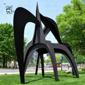 BLVE Esculturas de jardim em aço inoxidável para grandes dimensões, arte moderna em metal, estátuas públicas de cidade, esculturas abstratas de aço inoxidável lustradas