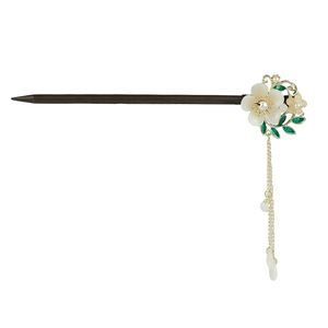 Nuovo Fermaglio per Capelli a Disco in Stile Cinese Retrò, in Legno Imitazione Ebano, con Nappa e Ventaglio a Banana, per Donne, per Matrimoni e Occasioni Festive - Product Image 6