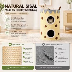 Tour griffoir multi-niveaux en sisal personnalisée OEM pour grands chats – Vente en gros pour animaleries - Product Image 4